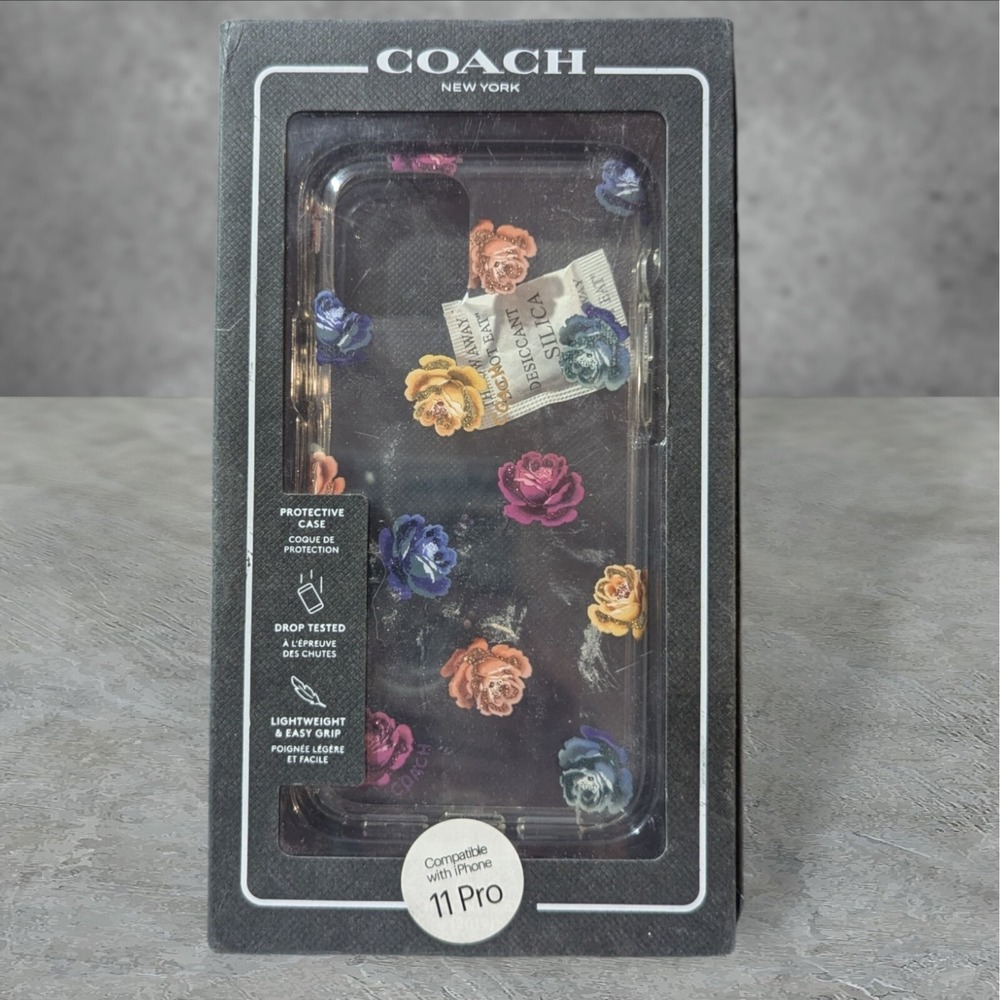 Y5. Coach Case Apple iPhone 11 Pro (Also Fits 2019 Small) Rainbow Peony Clear